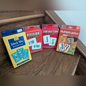 Math Flash Cards Set Education 4 Sets of Flash Cards For Ages 6 & Up